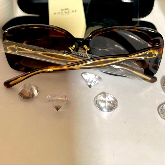 Coach Brown Tortoiseshell Sunglasses Classic Style New - Picture 9 of 12